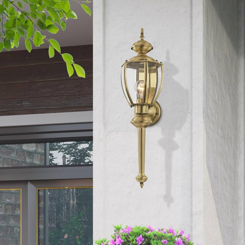 AVIANCE LIGHTING Bannington 1 Luz Antiguo latón Aplique de Pared Exterior - HD32880