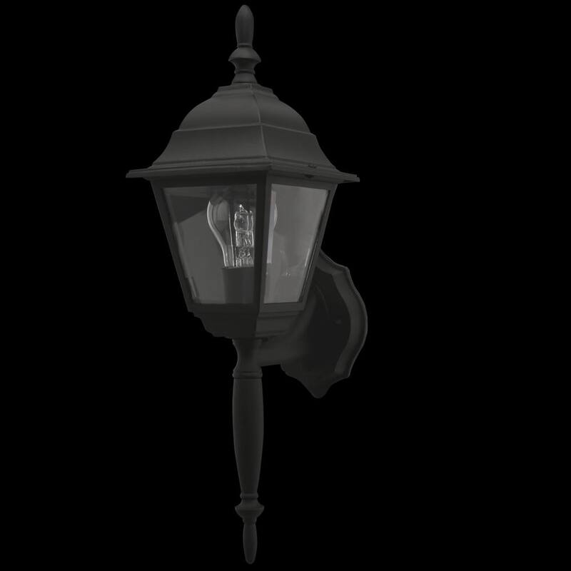 Aplique Hammed Bay 19.75 pulgadas. Negro 1 luz de exterior de línea de voltaje Aplique de pared sin lámpara incluida - HB7023P-05