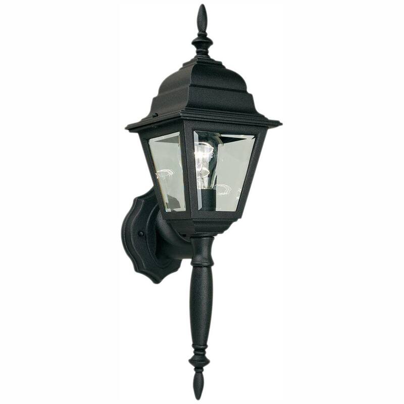 Aplique Hammed Bay 19.75 pulgadas. Negro 1 luz de exterior de línea de voltaje Aplique de pared sin lámpara incluida - HB7023P-05