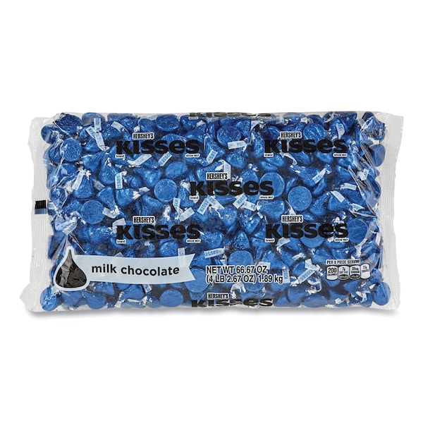 Hershey's KISSES, Chocolate con Leche, envueltos en azul oscuro, Bolsa de 66.7 oz - 16019