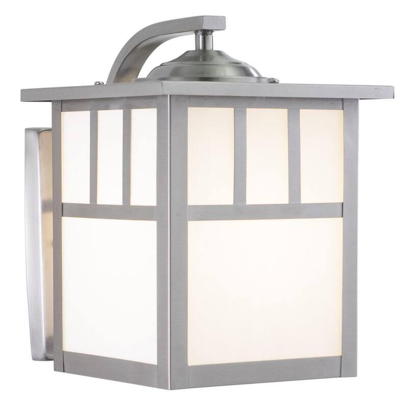 VAXCEL Linterna de pared rectangular para exteriores Mission de acero inoxidable con 1 luz y cristal blanco - OW14673ST