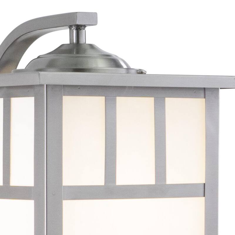 VAXCEL Linterna de pared rectangular para exteriores Mission de acero inoxidable con 1 luz y cristal blanco - OW14673ST