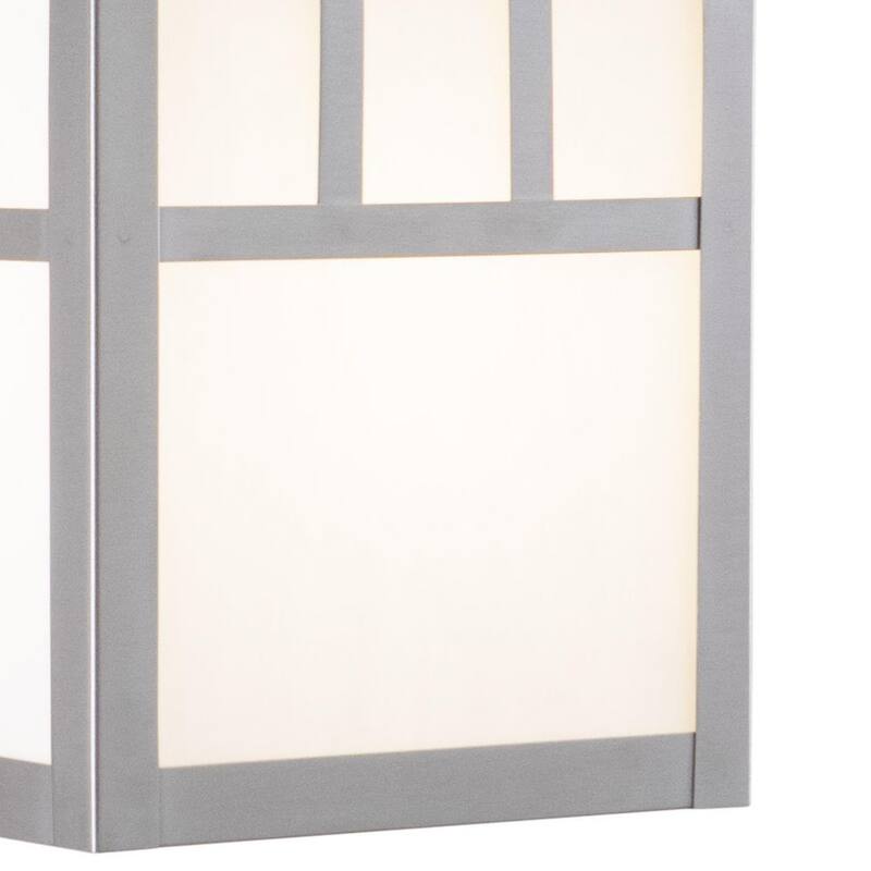 VAXCEL Linterna de pared rectangular para exteriores Mission de acero inoxidable con 1 luz y cristal blanco - OW14673ST