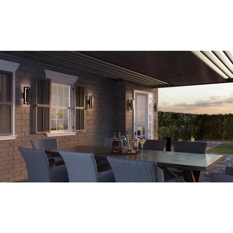 Quoizel Pointsett 1-Luz Linterna de Pared Exterior LED Integrada en Negro Mate (1-Pack) - PNT8306MBK.