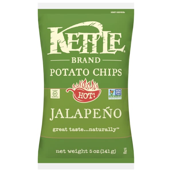 Productos de Kettle Foods, Papas Fritas de Jalapeño en Bolsa de 5 oz., paquete de 8 - 109501
