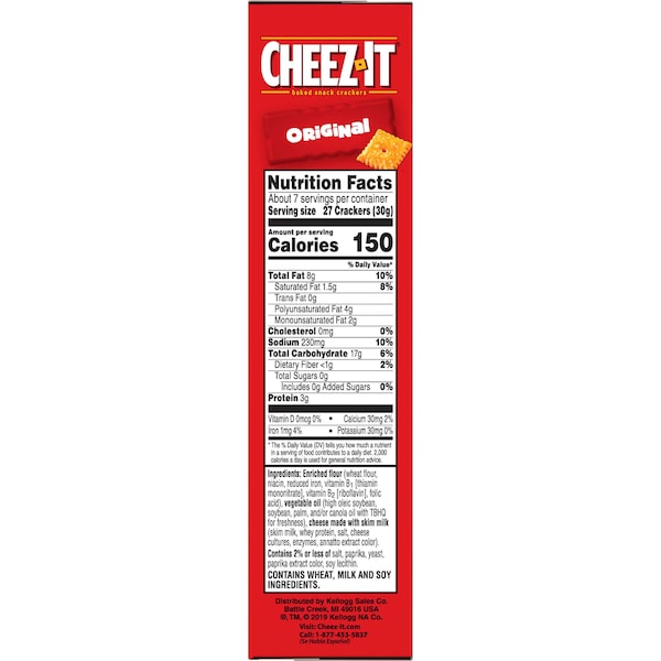 Cheez-It Galletas Originales Cheez-It 7 oz., Paquete de 12 - 2410070562