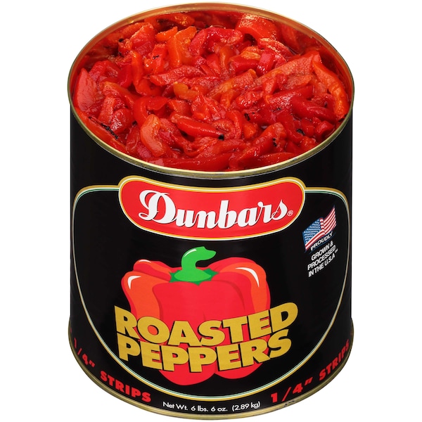 Pimiento rojo asado a la parrilla Dunbar Strip de 102 oz., Paquete de 6 - 01055603060001