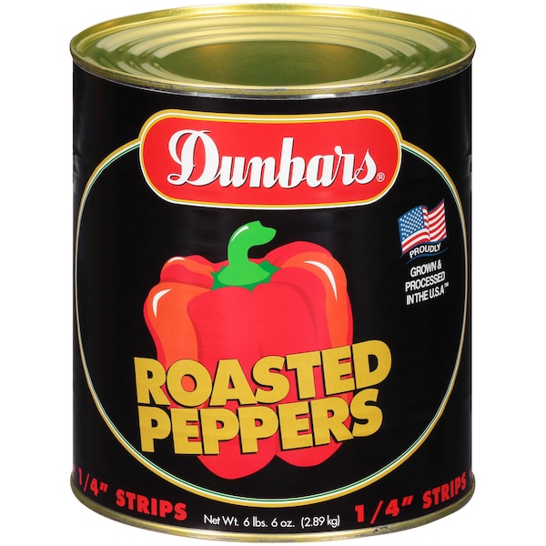 Pimiento rojo asado a la parrilla Dunbar Strip de 102 oz., Paquete de 6 - 01055603060001