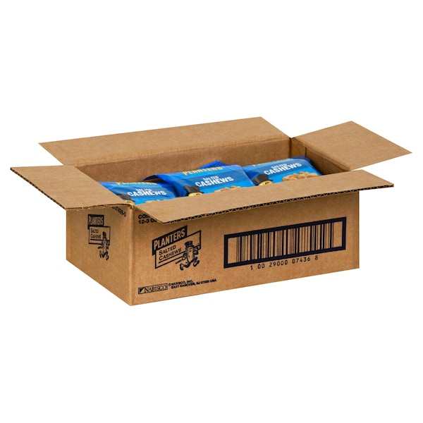Plátanos Planters, bolsa de 3 oz con nueces de anacardo saladas, paquete de 12 - 10029000074368