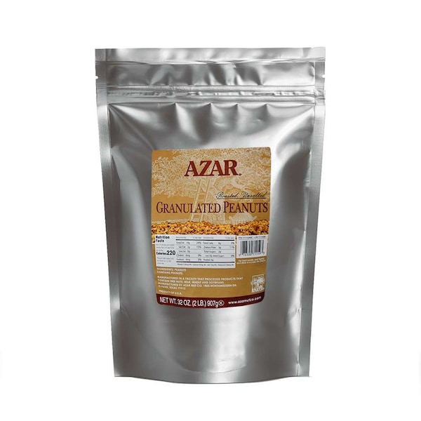 Cacahuates Azar Azar Tostados al Seco en Gránulos sin Sal para Espolvorear 2 lbs Bolsa, Paquete de 3 - 7115996.