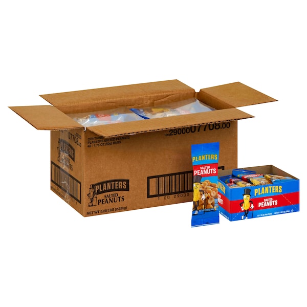 Planters Maní Salado 1.75 oz. Tubo, Paquete de 48 - 10029000077086
