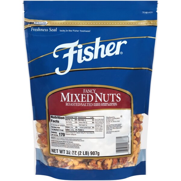Mezcla de lujo Fisher Fisher con 50% de cacahuates 32 oz., PK3 - 18866A