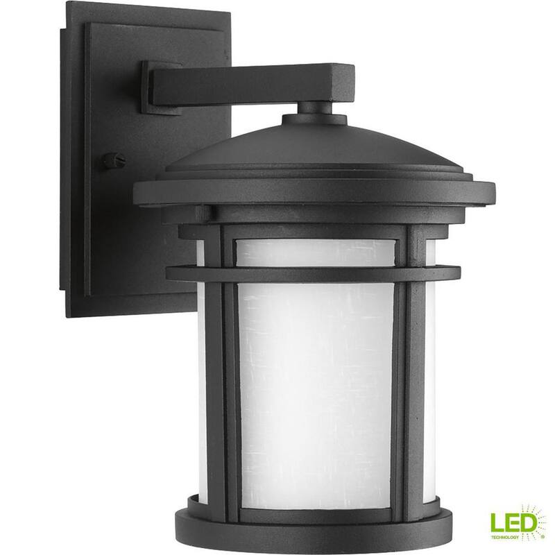 Colección Wish de iluminación Progresiva, 1 luz, 10.4 pulgadas, Linterna de Pared LED Exterior en Negro Texturizado - P6087-3130K9DI