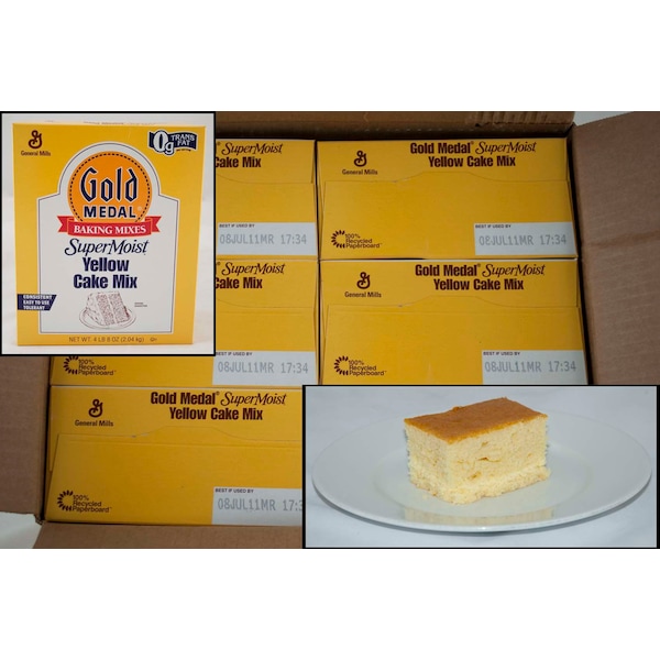 Mezcla para pastel Supermoist Gold Medal Yellow Súper Húmedo 4.5 libras, paquete de 6 - 16000-12232