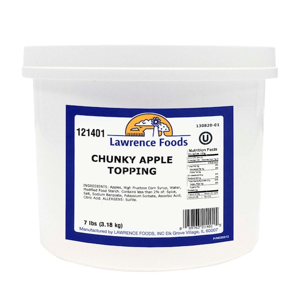 Lawrence Foods Topping de Manzana Troceada 7lbs, Paquete de 4 - 121401