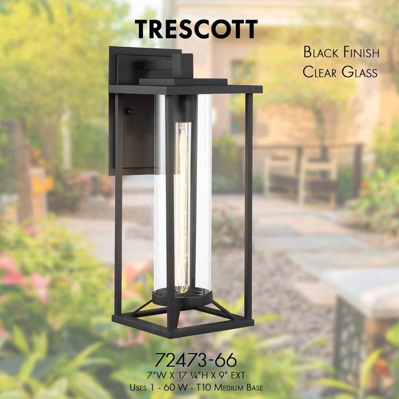 El Gran Exterior Trescott Lámpara de Pared Linterna de Exterior Negra de 1 Luz - 72473-66