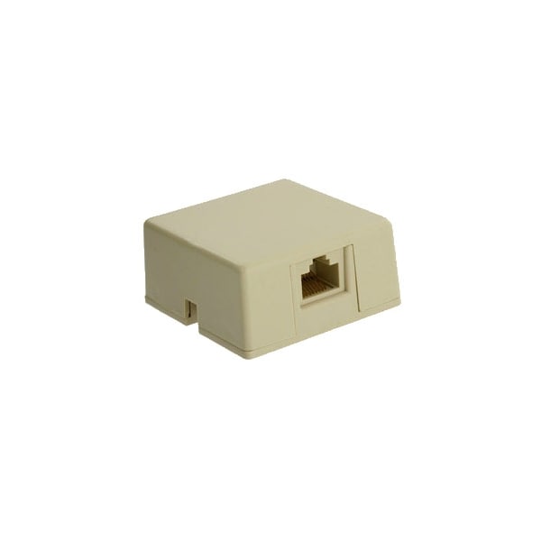 Leviton 1-PORT SURFACE MOUNT LOADED, WITH SHORTING BAR IVORY RJ31X, SCREW TERM. - 148006