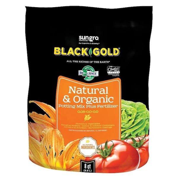 Mezcla para macetas Sun Gro BLACK GOLD, granular, de color marrón terroso, 240 bolsas - 1402040 8 QT P