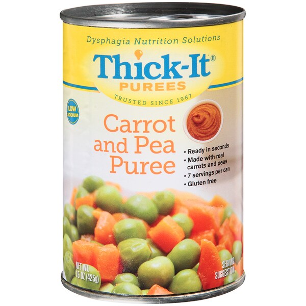Espesarlo Thick-It Caliente y Sirva Puré de Zanahorias y Chícharos en Latas de 15 oz, Paquete de 12 - H303-F8800
