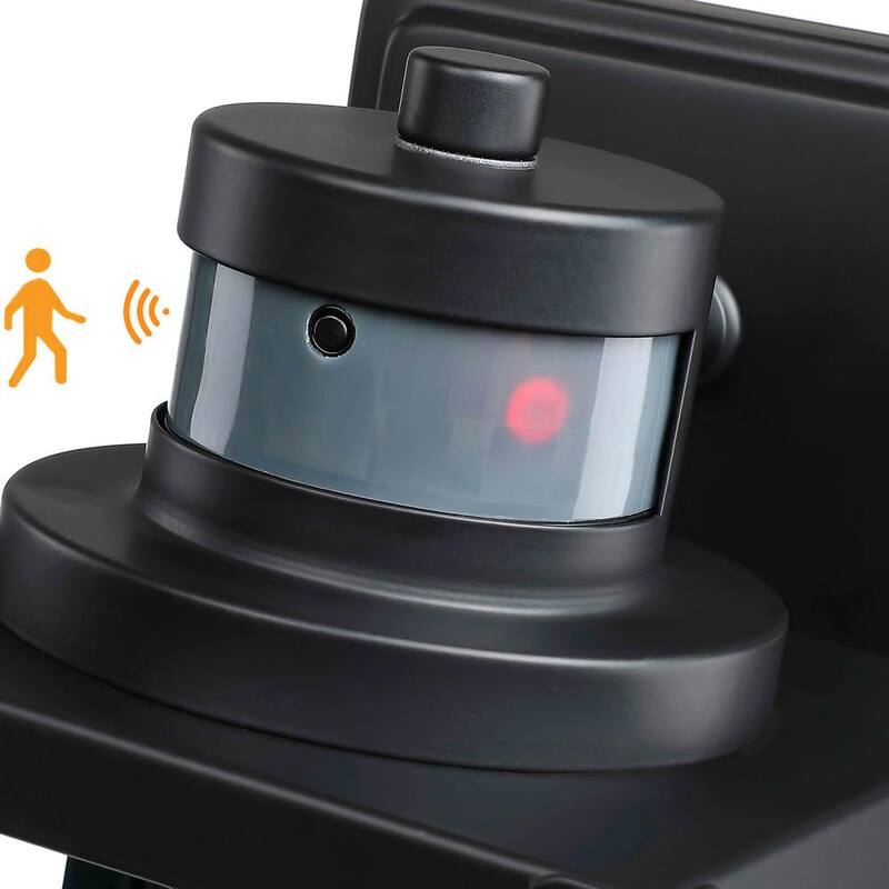 Lámparas de pared exteriores con sensor de movimiento Pia Ricco 1 Light Black, actualización de lámpara de pared al amanecer (Base E26) - 1JAY-12121-MS.