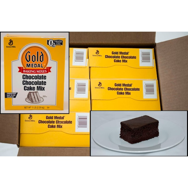 Mezcla para pastel de chocolate Gold Medal Gold Medal de 5 libras, paquete de 6 - 16000-11116.