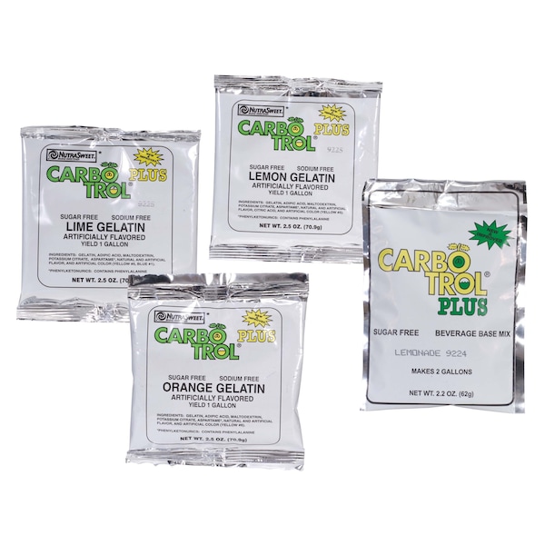 Carbotrol Gelatinas de Cítricos Variados 2.5 oz., Paquete de 18 - 610451