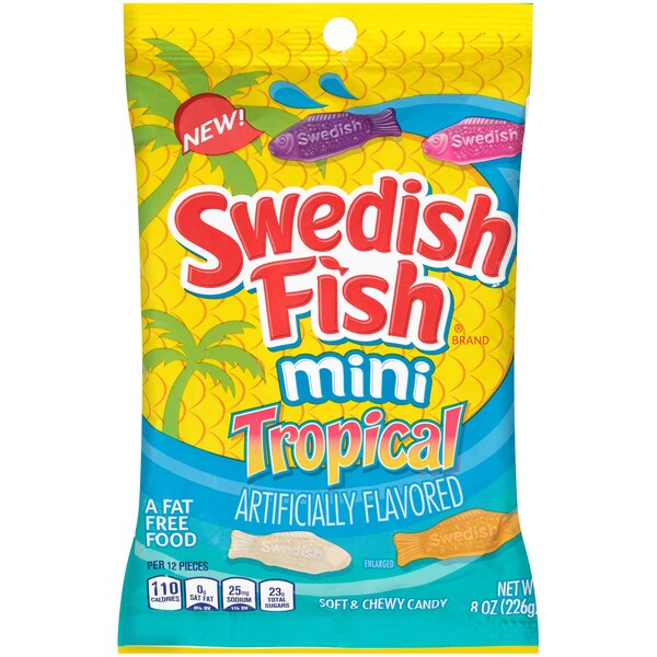 Pescado Sueco 8 oz. Bolsa de chucherías tropicales, paquete de 12 - 405