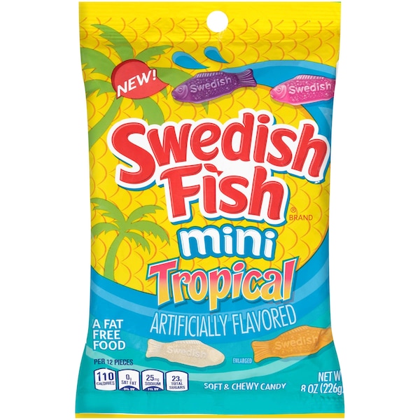 Pescado Sueco 8 oz. Bolsa de chucherías tropicales, paquete de 12 - 405