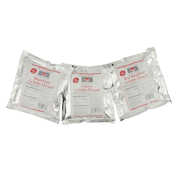 Compañero de chefs Gelatina Roja de Fresa/Cereza/Frambuesa Roja Surtida, 24 oz., Paquete de 12 - 53633
