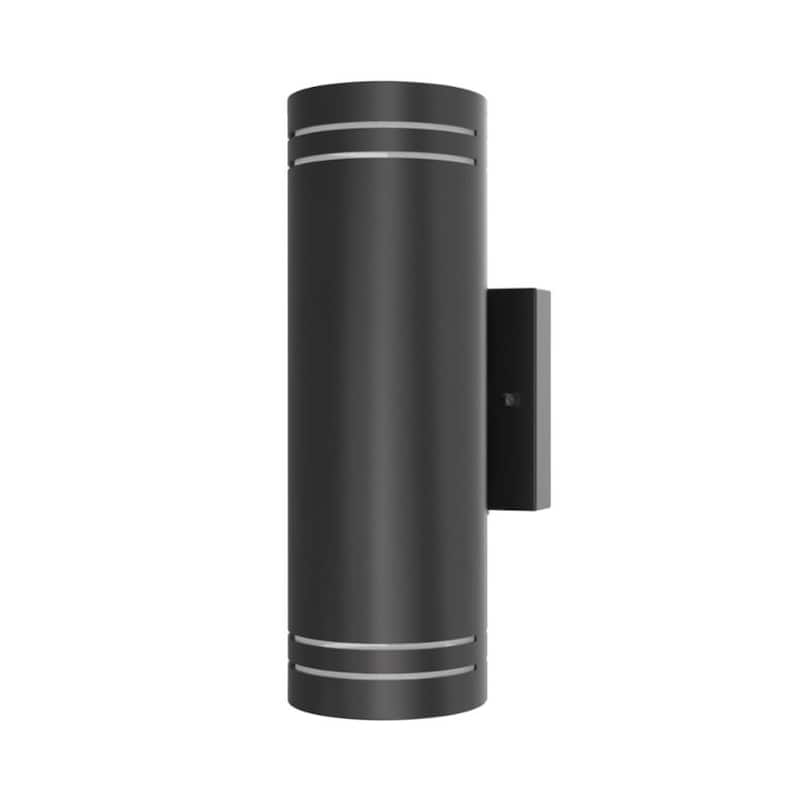 Euri Iluminación hacia arriba y hacia abajo 2-Luz Linterna de Pared Exterior LED Negra Crepuscular hasta el Amanecer y 3 Seleccionables de CCT (3000K, 4000K, 5000K) 1-Pack - EUDC-31W103sp