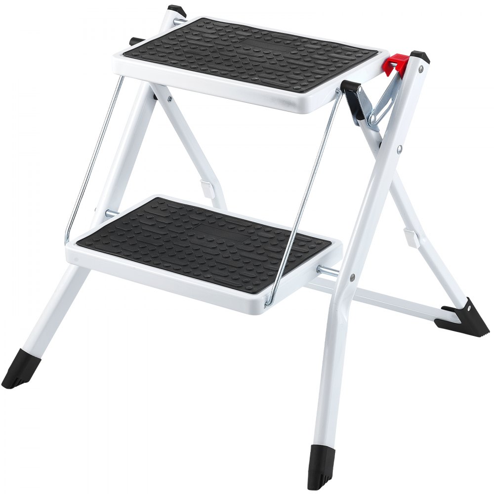 VEVOR Step Ladder 2-Step 330lbs Capacity, Ergonomic Folding Steel Step Stool with Wide Anti-Slip Pedal, Sturdy Step Stool for Adults Toddlers, Multi-Use for Household, Kitchen, Office, RVs - JYTDGKZDLB00QE3JSV0