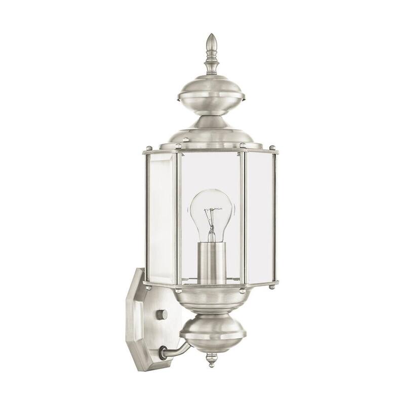 AVIANCE LIGHTING Bannington 17.5 pulgadas 1 luz de pared de linterna enchufable de níquel cepillado para exteriores sin focos incluidos - HD08359