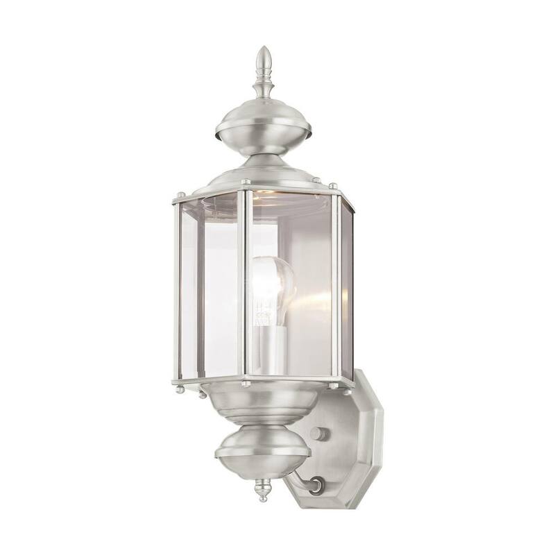 AVIANCE LIGHTING Bannington 17.5 pulgadas 1 luz de pared de linterna enchufable de níquel cepillado para exteriores sin focos incluidos - HD08359
