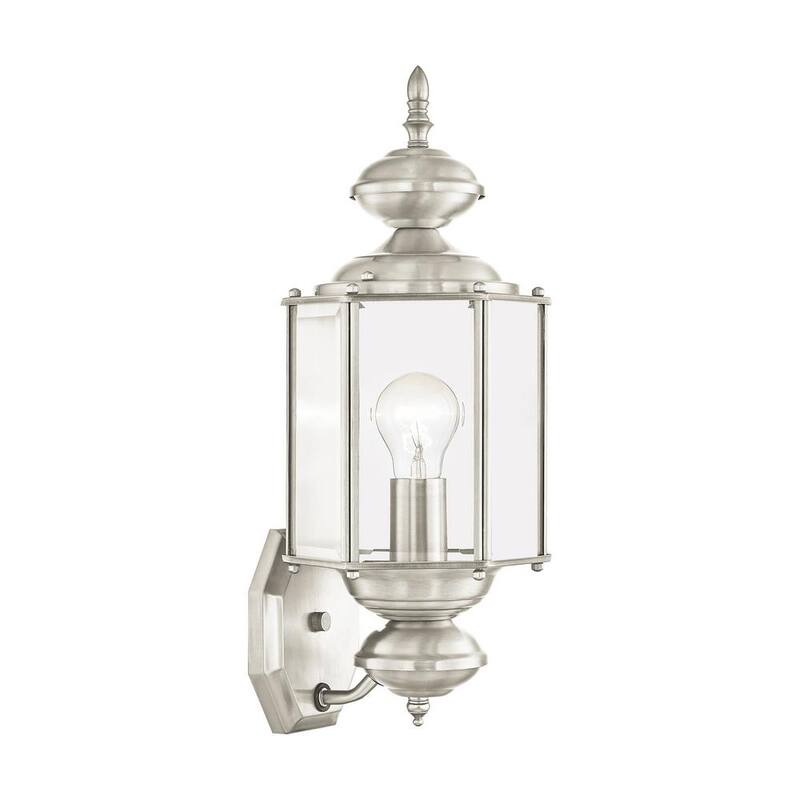 AVIANCE LIGHTING Bannington 17.5 pulgadas 1 luz de pared de linterna enchufable de níquel cepillado para exteriores sin focos incluidos - HD08359