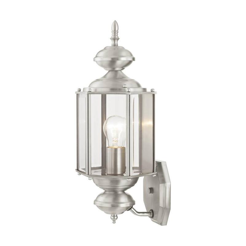 AVIANCE LIGHTING Bannington 17.5 pulgadas 1 luz de pared de linterna enchufable de níquel cepillado para exteriores sin focos incluidos - HD08359