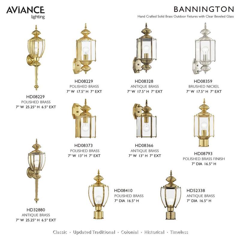 AVIANCE LIGHTING Bannington 17.5 pulgadas 1 luz de pared de linterna enchufable de níquel cepillado para exteriores sin focos incluidos - HD08359