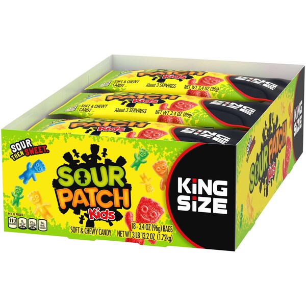 Caramelo Suave Sin Grasa Sour Patch Kids en Bolsas de 3.4 oz, Paquete de 144 - 205