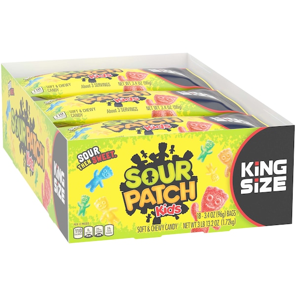 Caramelo Suave Sin Grasa Sour Patch Kids en Bolsas de 3.4 oz, Paquete de 144 - 205