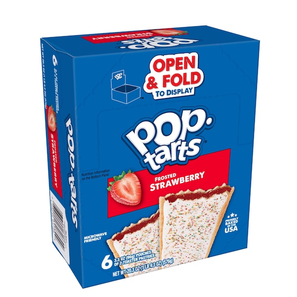 Kelloggs Pop-Tarts Frosted Open & Fold Display Strawberry Pastry 2 Count, PK72 - 3800022409

Kelloggs Pop-Tarts Frosted Open & Fold Display Strawberry Pastry 2 Count, PK72 - 3800022409