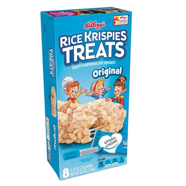 Kellogg's Rice Krispies Original Cuadrado de Tratamiento .78 oz., Paquete de 96 - 3800035056