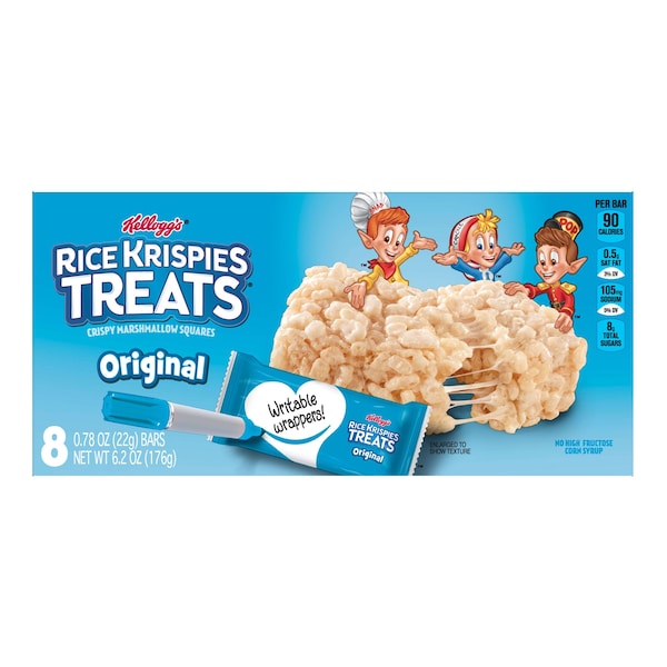 Kellogg's Rice Krispies Original Cuadrado de Tratamiento .78 oz., Paquete de 96 - 3800035056