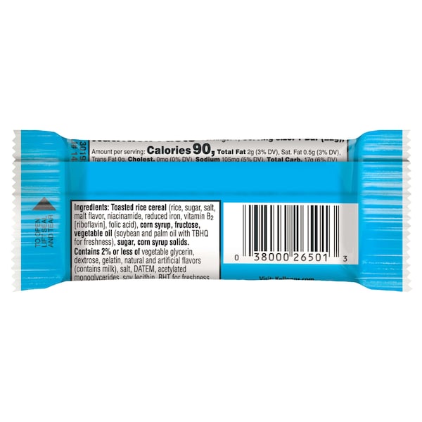 Kellogg's Rice Krispies Original Cuadrado de Tratamiento .78 oz., Paquete de 96 - 3800035056