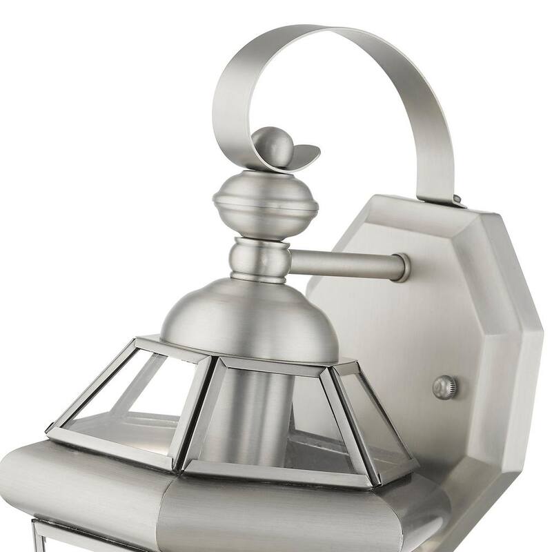 AVIANCE LIGHTING Cresthill 12 pulgadas 1 luz Linterna de pared exterior con cableado duro en níquel cepillado sin bombillas incluidas - HD08588