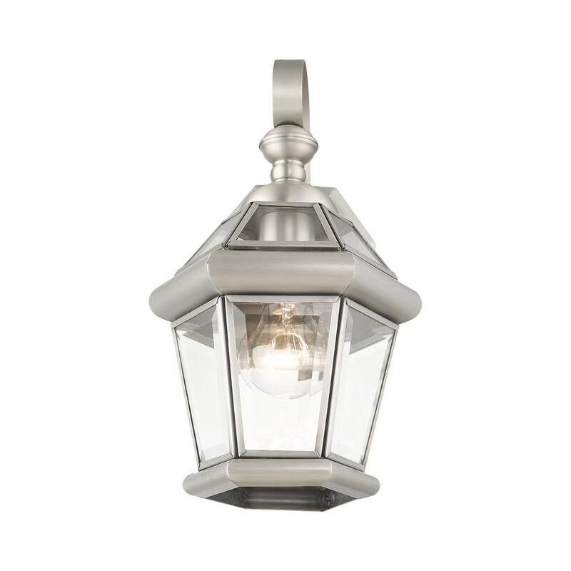 AVIANCE LIGHTING Cresthill 12 pulgadas 1 luz Linterna de pared exterior con cableado duro en níquel cepillado sin bombillas incluidas - HD08588