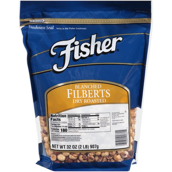 Avellanas enteras tostadas y sin cáscara Fisher Fisher de 32 oz., paquete de 3 - 91661A