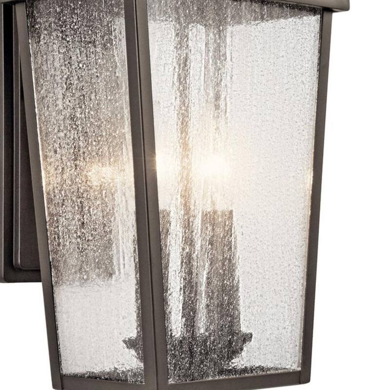 KICHLER Forestdale 18.5 pulgadas 2 Luces Linterna de Pared Exterior con Cableado Duro en Bronce Antiguo sin Bombillas Incluidas (1 Paquete) - 49736OZ