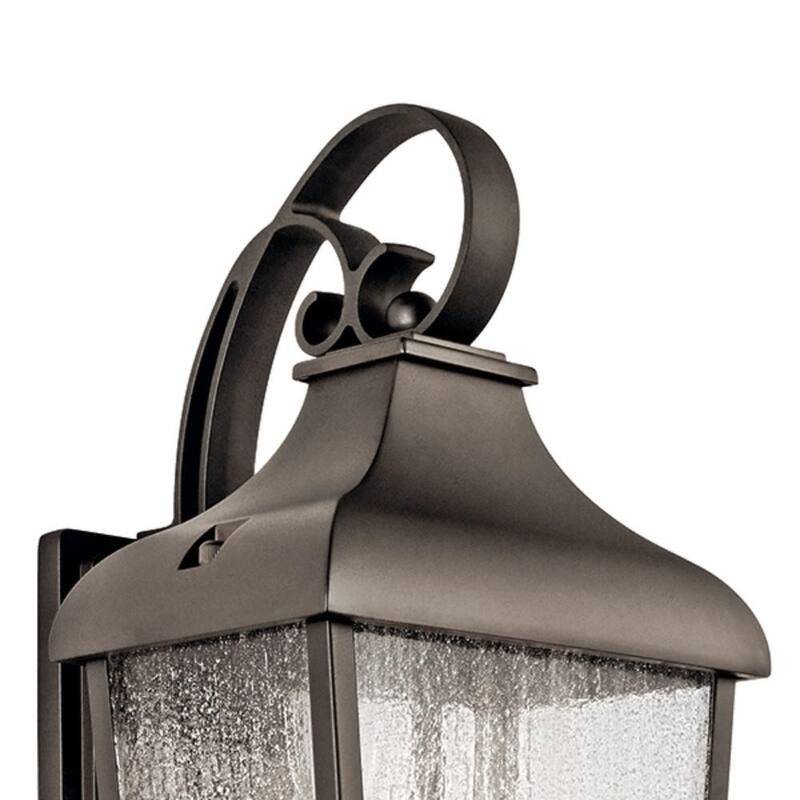 KICHLER Forestdale 18.5 pulgadas 2 Luces Linterna de Pared Exterior con Cableado Duro en Bronce Antiguo sin Bombillas Incluidas (1 Paquete) - 49736OZ