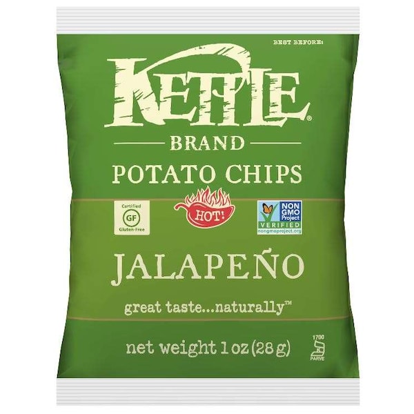 Kettle Foods Papas Fritas Kettle Sabor Jalapeño 1 oz., Paquete de 72 unidades - 109504