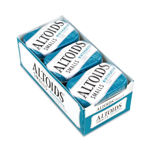 Mentas sin azúcar Altoids Smalls, Sabor a Wintergreen, 0.37 oz, Paquete de 9, 9 Paquetes - 875279