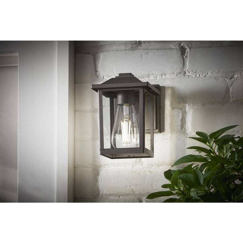 MARCA PRIVADA SIN MARCA 1 Luz 7 in. Linterna de Pared para Exterior Clásica con Cableado en Bronce y Vidrio Claro - W2235-12